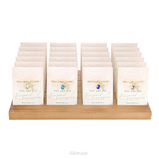 Display (24) Gem bracelets with cross