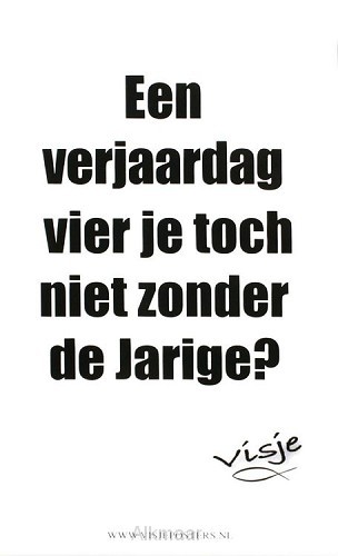 Kaart visje een verjaardag vier je toch