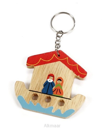 SLEUTELHANGER ARK VAN NOACH HOUT 9CM