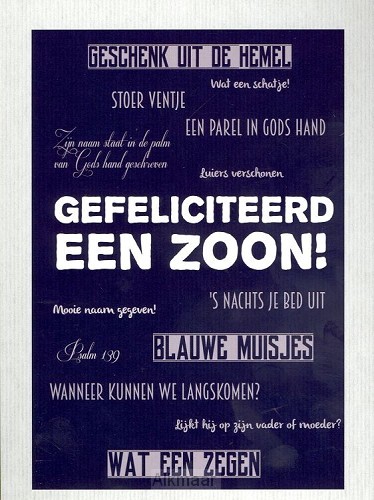 Kaart gefeliciteerd een zoon