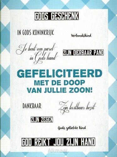 Kaart gefeliciteerd doop jullie zoon