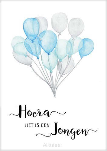 Kaart hoera het is een jongen