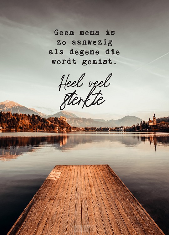 Wenskaart geen mens zo aanwezig