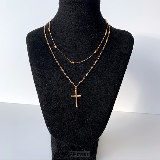 Choker kruisje goud
