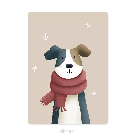 Kaart Hond met sjaal