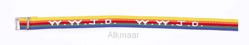 W W J D ARMBANDJE GEWEVEN REGENBOOGKLEUR