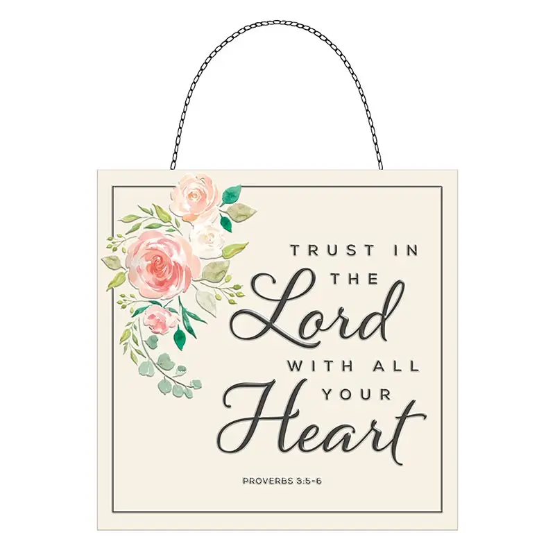 Tin wall decor 17,8cm Trust in the Lord