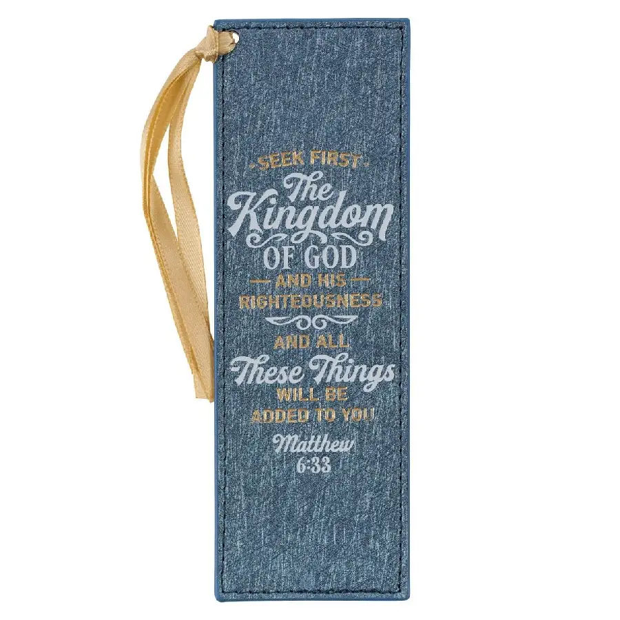 The Kingdom of God Metallic Blue Faux Le