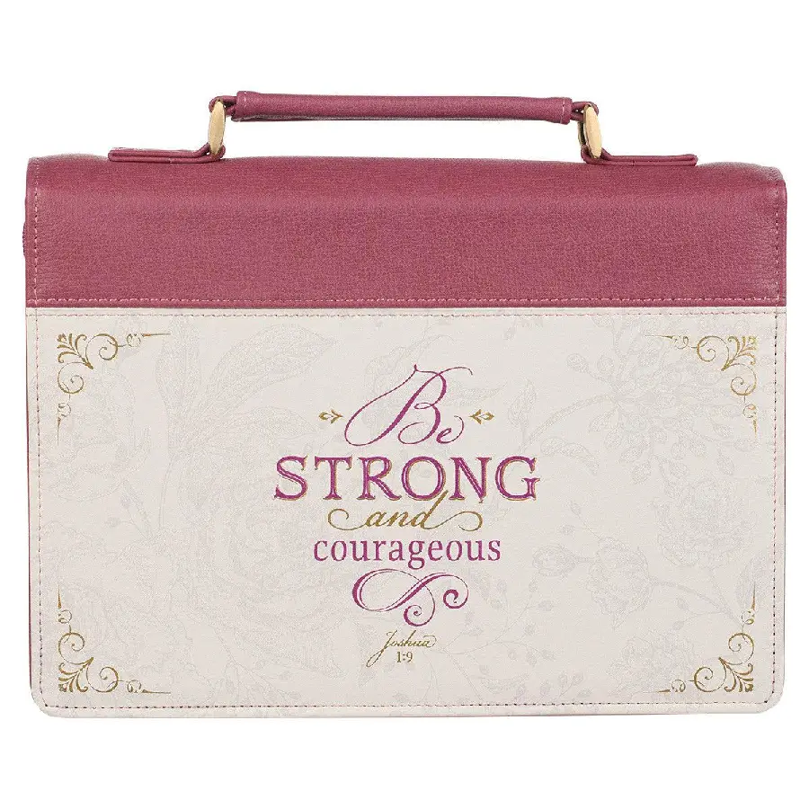 Biblecover pink Strong and corageous M