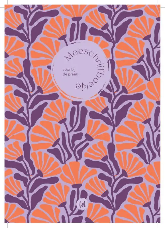 Meeschrijfboekje bij de preek paars