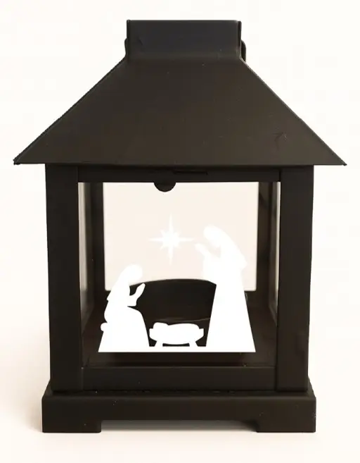 Tealightholder Black Nativity 10 cm