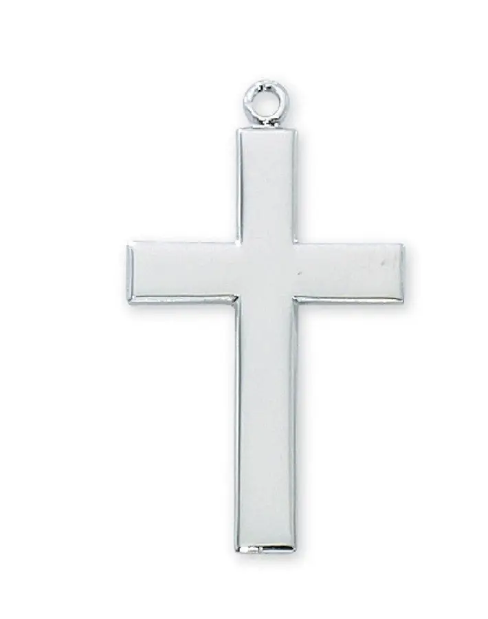 ketting 61 cm, cross silver