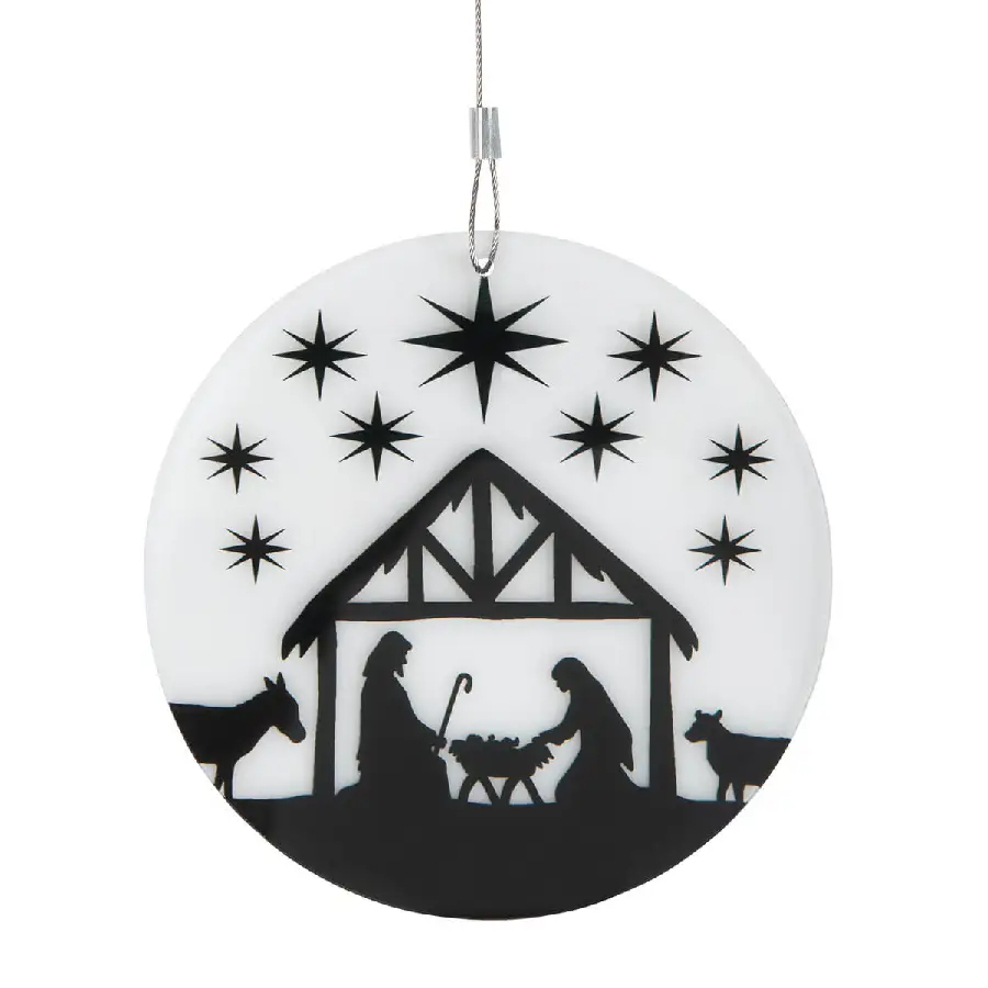 Hanger Acryl 12cm Dia Kribbe/Sterren