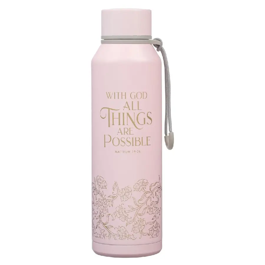 Waterfles rose With God