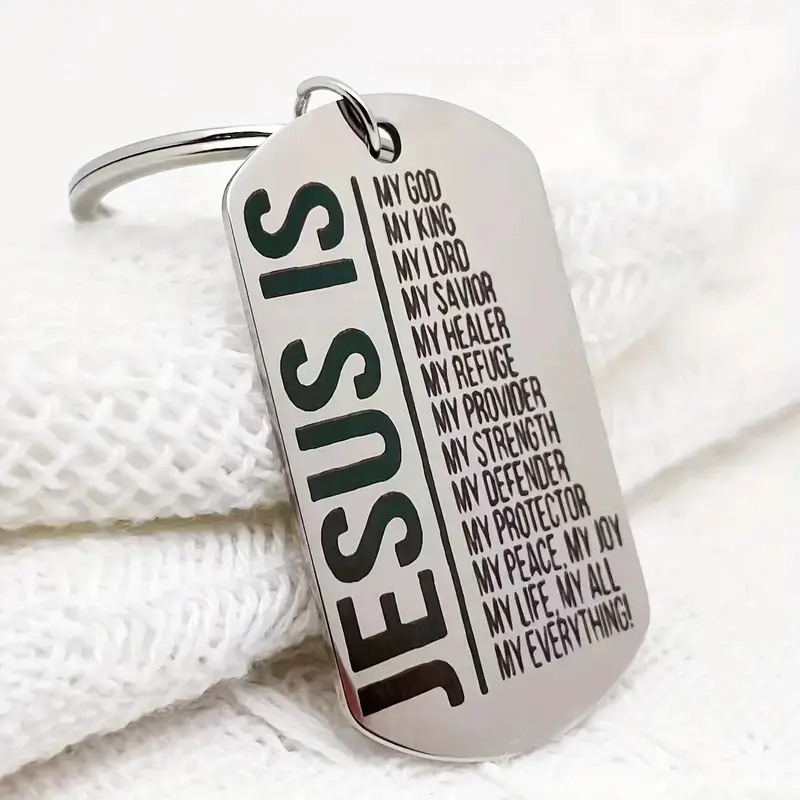 Keyring Metal ID Tag Jesus is