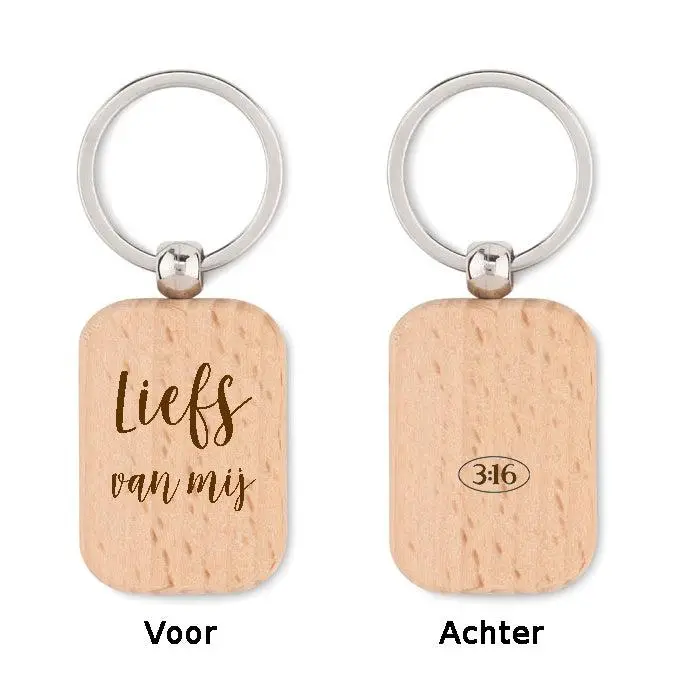 keyring hout Liefs van mij