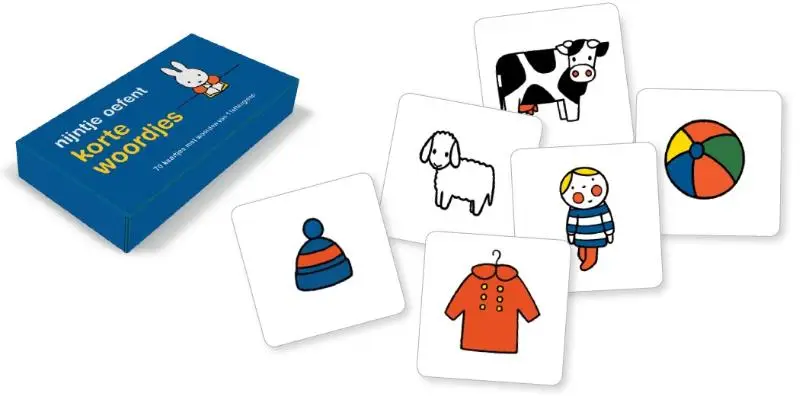 Nijntje oefent korte woordjes kaarten