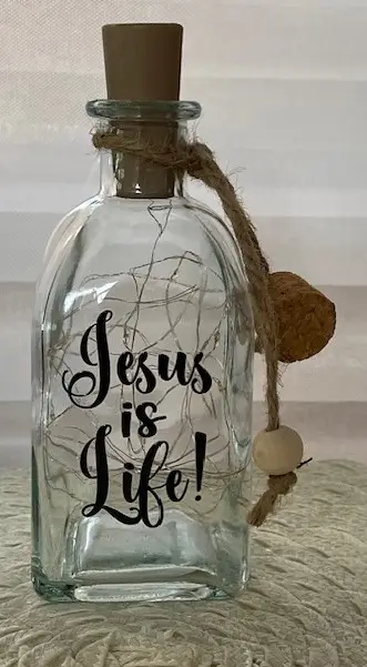 Fles led licht 250 ml Jesus is life