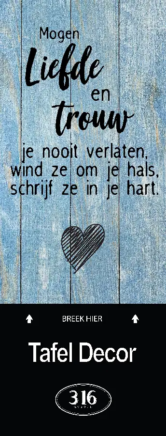 tafeldecor Mogen liefde en trouw