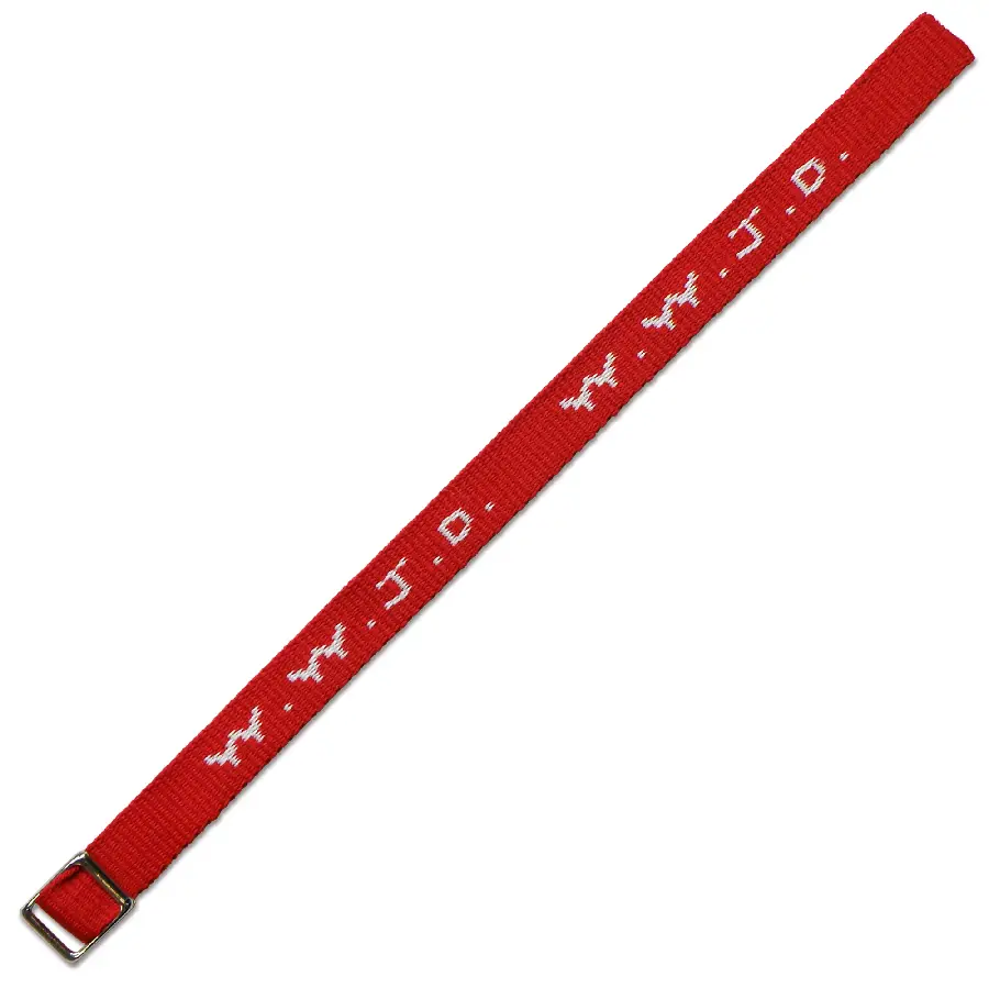 W w j d armbandje geweven rood