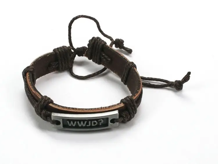 Armband leer wwjd bruin verstelbaar
